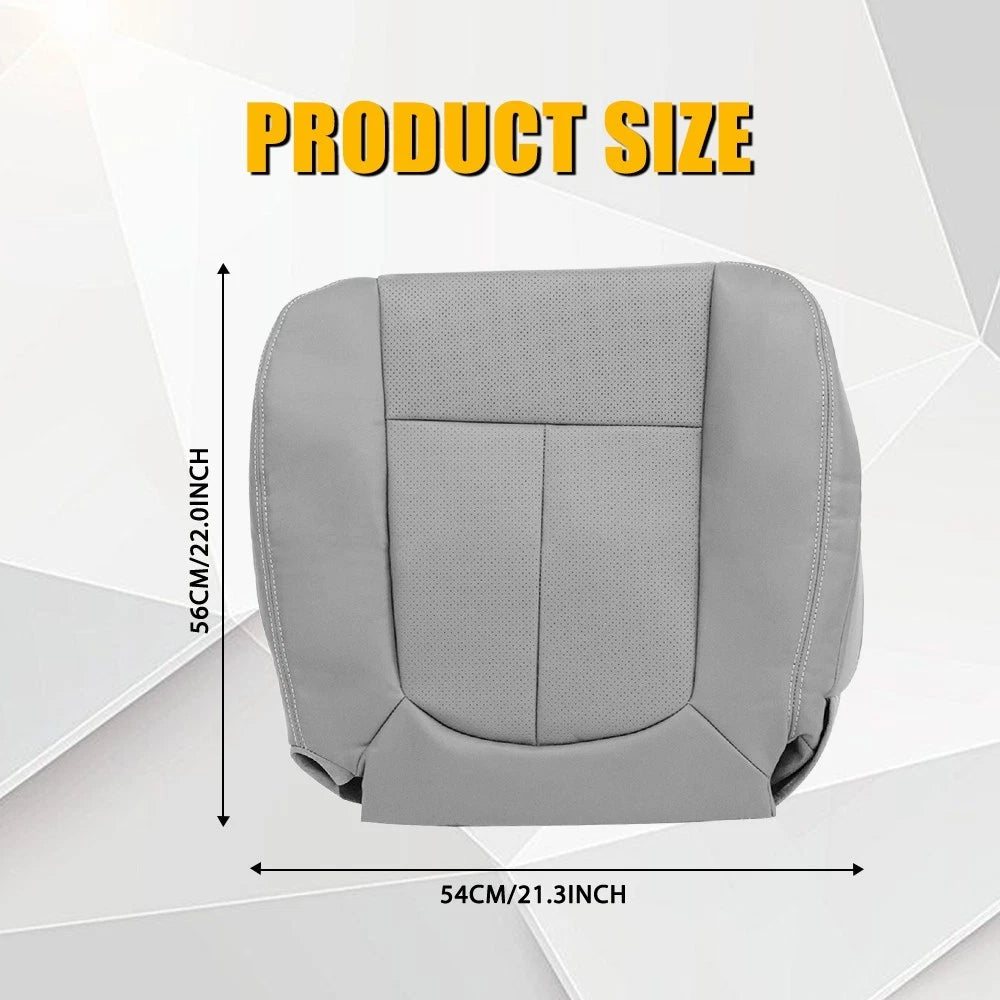 Gray Leather Driver Bottom Seat Cover Pad for Ford F250 F350 (2011–2016)