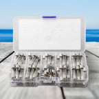 72 PCS Assorted Glass Tube Fuses for Cars (0.5A–30A)