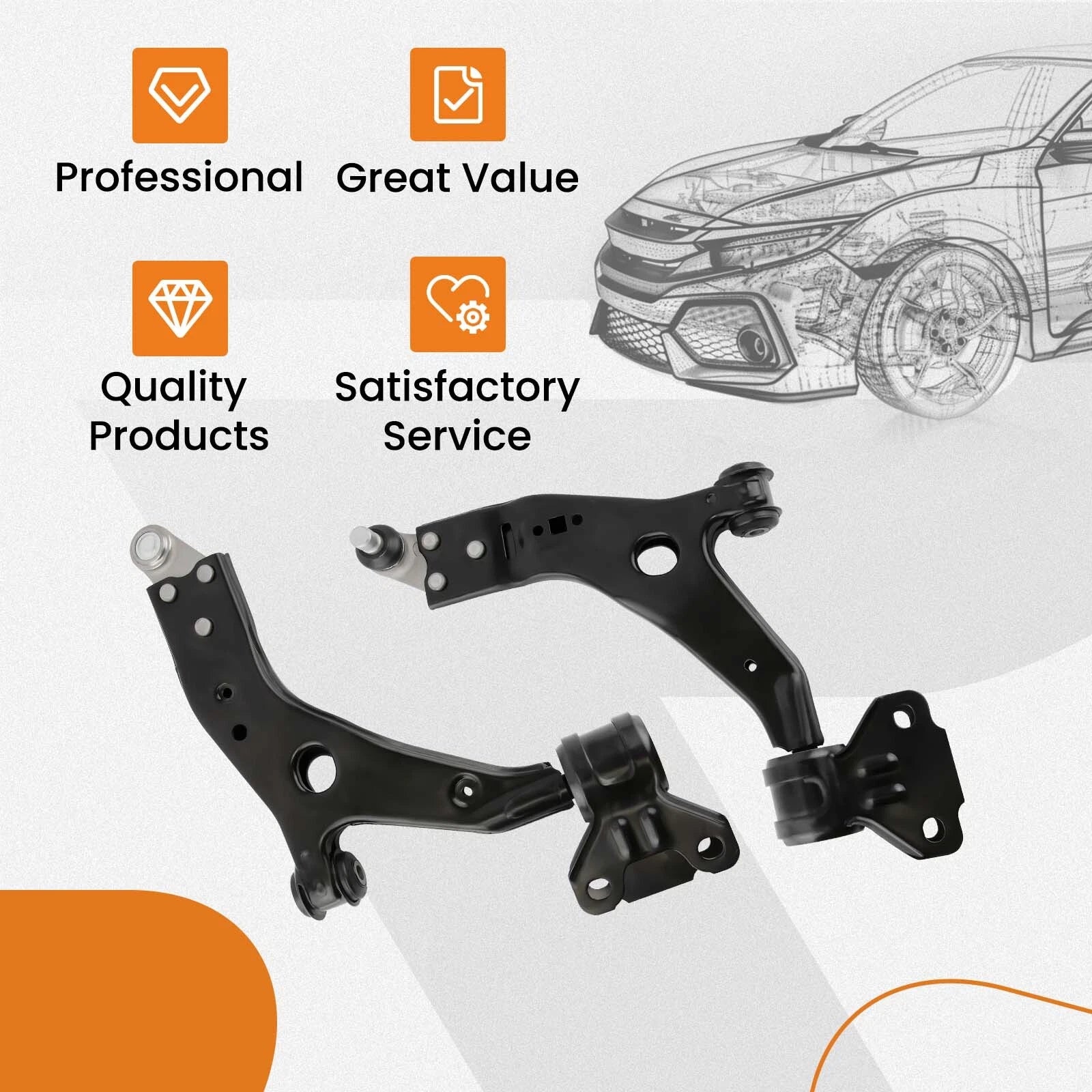 Front Lower Control Arm & Ball Joint for Ford Escape (2013–2015) SE