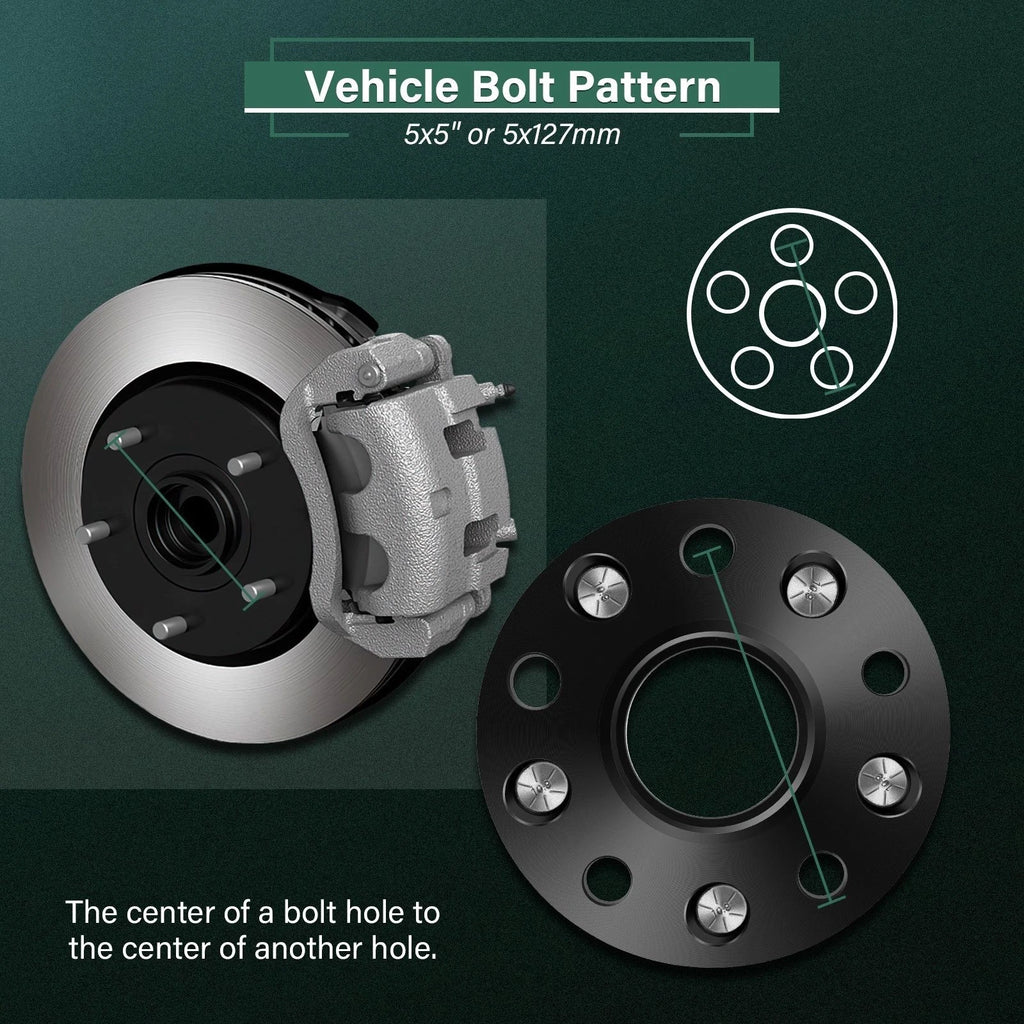 2 Pcs Wheel Spacers 5x5 1.5" Thick 1/2" Stud for Jeep Grand Cherokee (2000–2015)