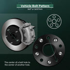 2 Pcs Wheel Spacers 5x5 1.5" Thick 1/2" Stud for Jeep Grand Cherokee (2000–2015)