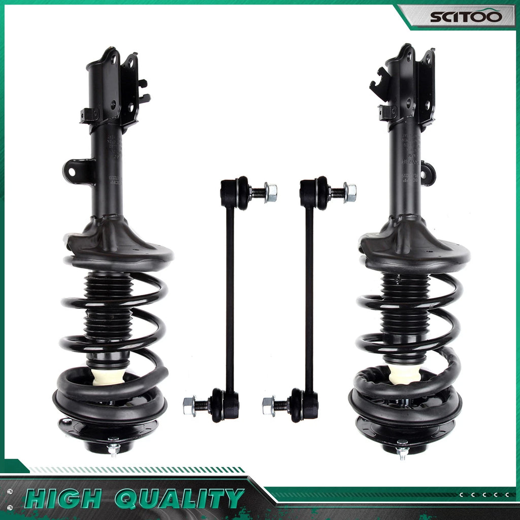 4pc Front Strut w/ Coil Spring Sway Bar Link Kit for Hyundai Tucson (2005–2009)