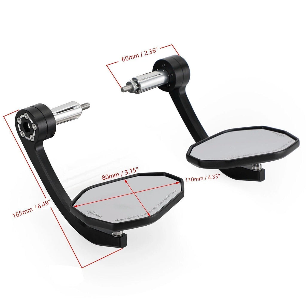 7/8" CNC Aluminum Handle Bar End Mirror for Motorcycle (22mm)