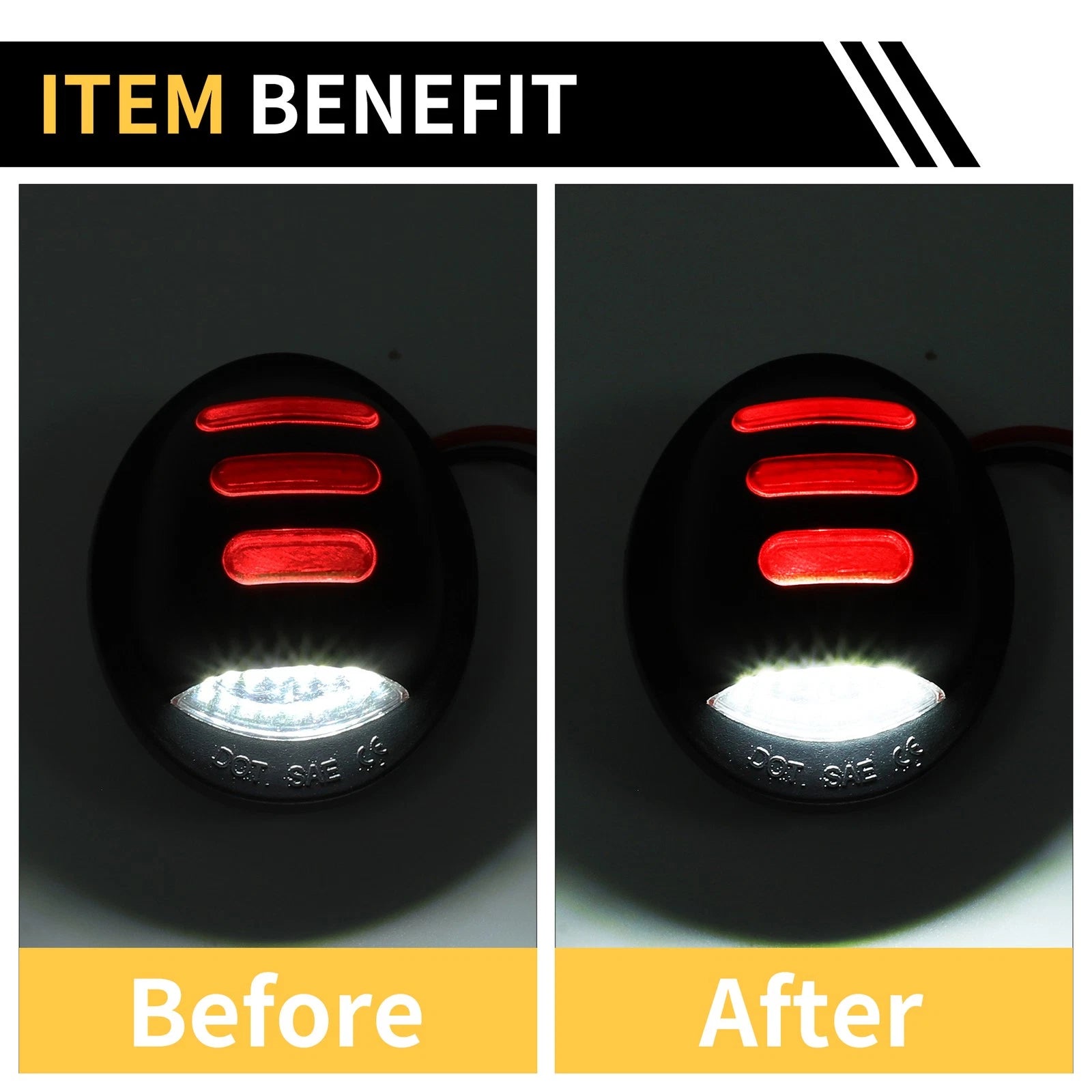 2pcs License Plate Light White Red for Ford F-150 F-250 F-350 (1990–2001)