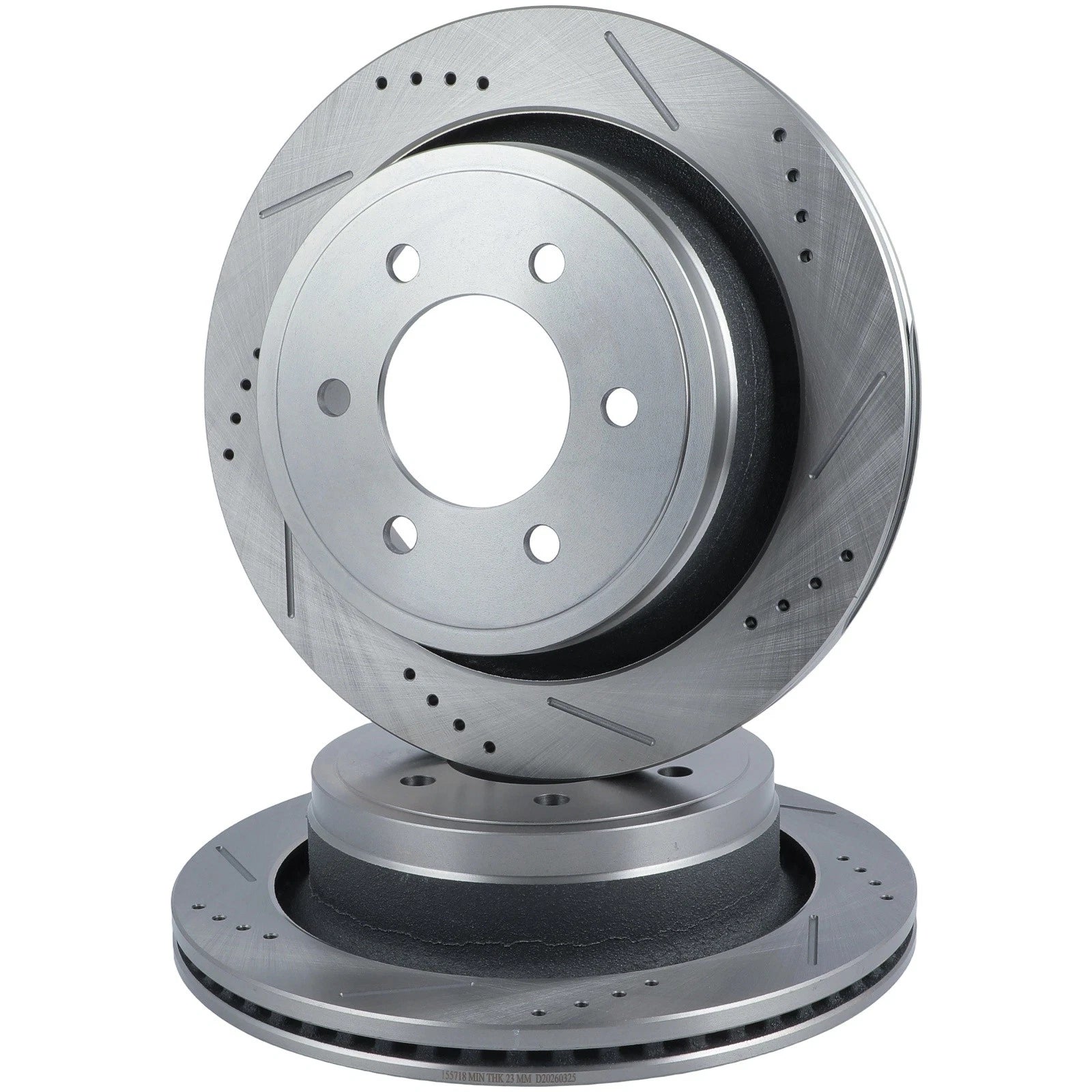 Rear Drilled Slotted Brake Rotors for Ford F-150 Lobo (2012–2014)