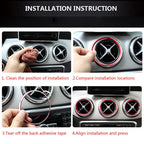 AC Air Vent Outlet Inner Ring Cover Trim for Mercedes Benz C Class W205 (2015-2021)