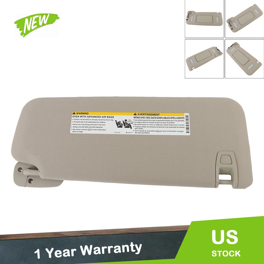 Driver Side Grey Sunvisor for Chevrolet Silverado, Avalanche, GMC Sierra, Yukon (2007–2014)