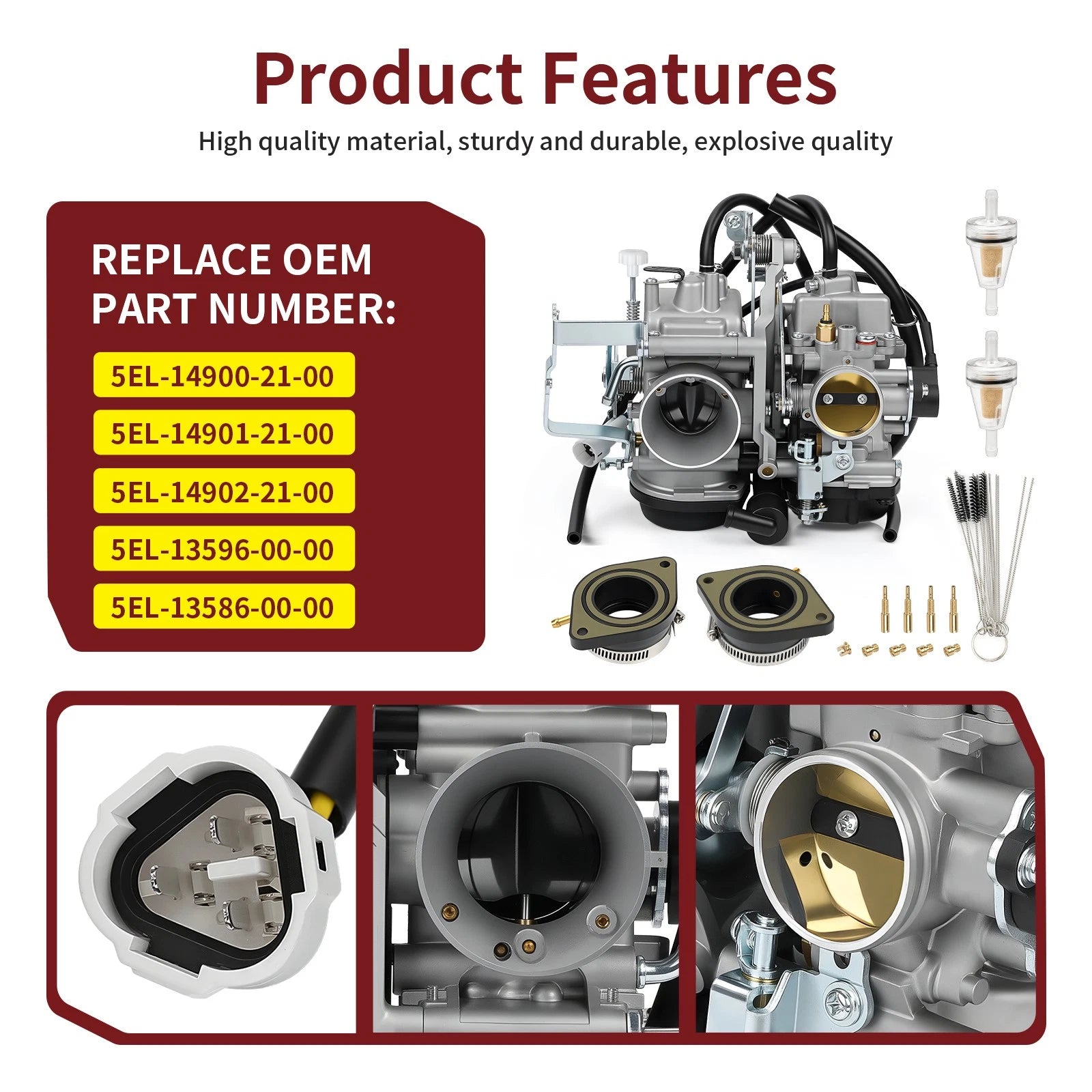 Carburetor & Intake Boot for Yamaha V-Star 1100 XVS1100 (1999–2005)