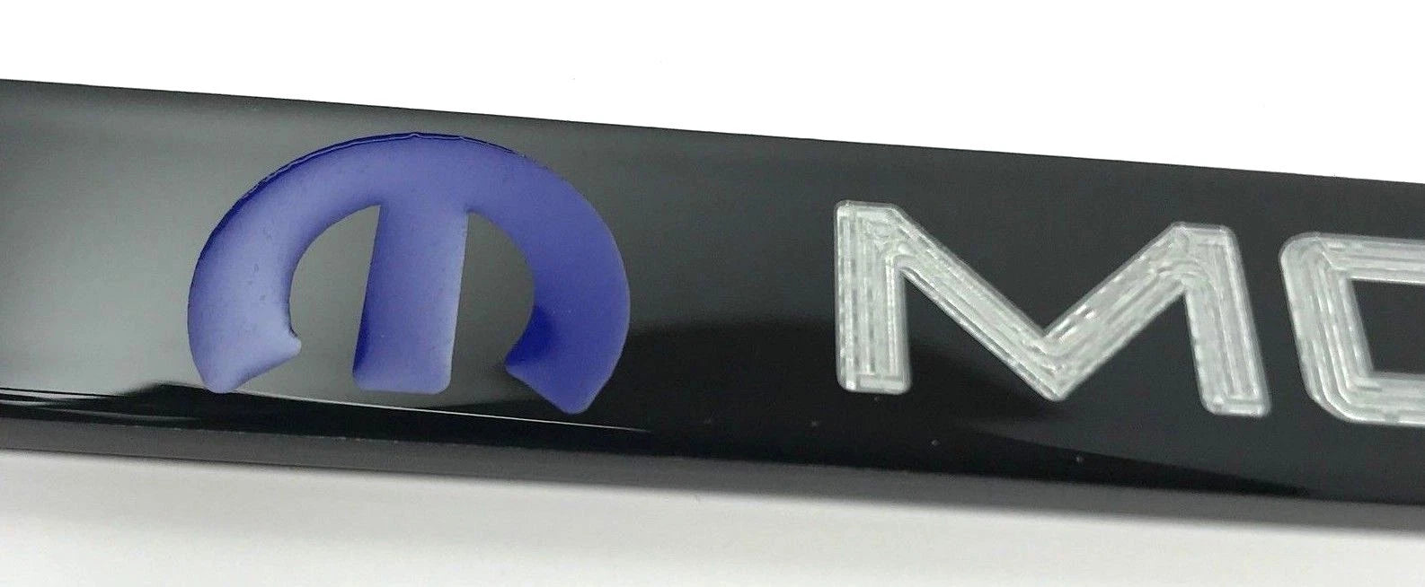 License Plate Frame Black Metal with Blue MOPAR Script for Dodge (2011–2024)