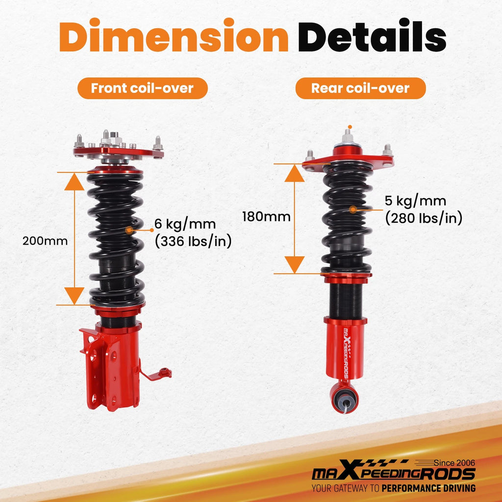 Coilover Suspension Shocks for Scion FRS FR-S BRZ 86 GR86 (2012–2020)