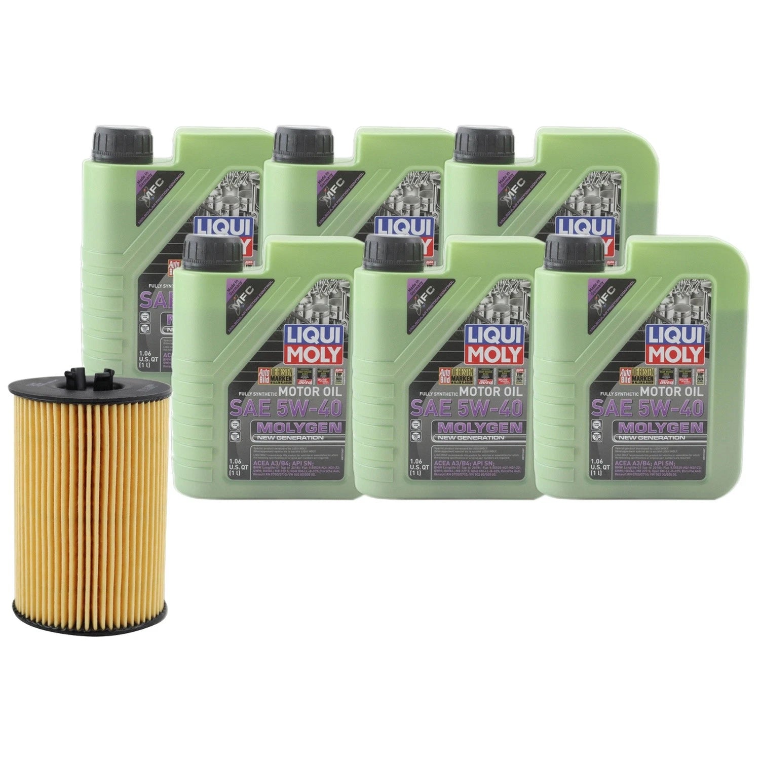 6L Liqui Moly Molygen 5W-40 Engine Oil Change Kit for Golf R (2015–2021)