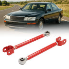 Pair of Adjustable Red Rear Traction Rods Control Arm Kit for Lexus LS400 (1995–2000)
