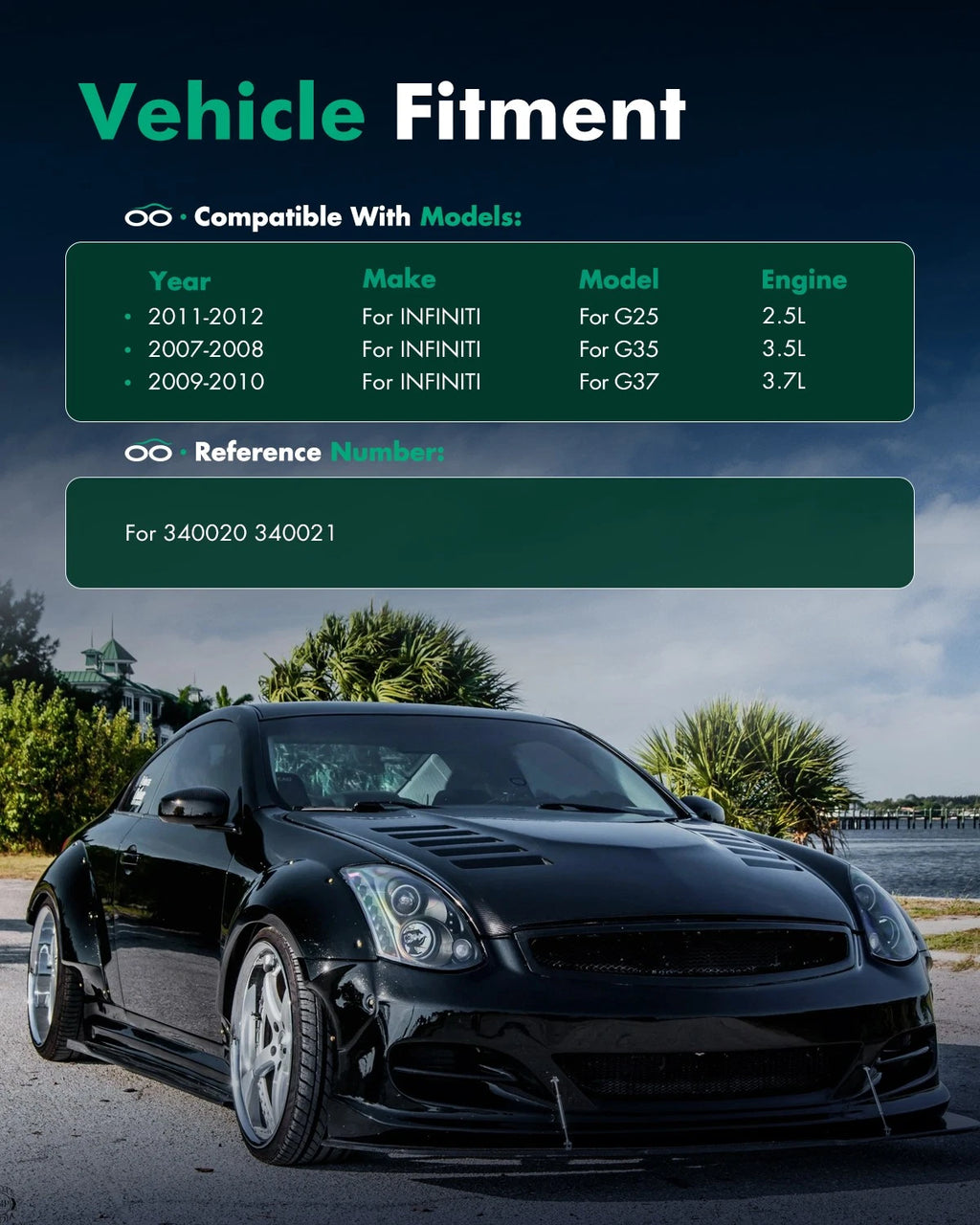Front Pair of Shocks & Struts for Infiniti G37 (2009–2010)