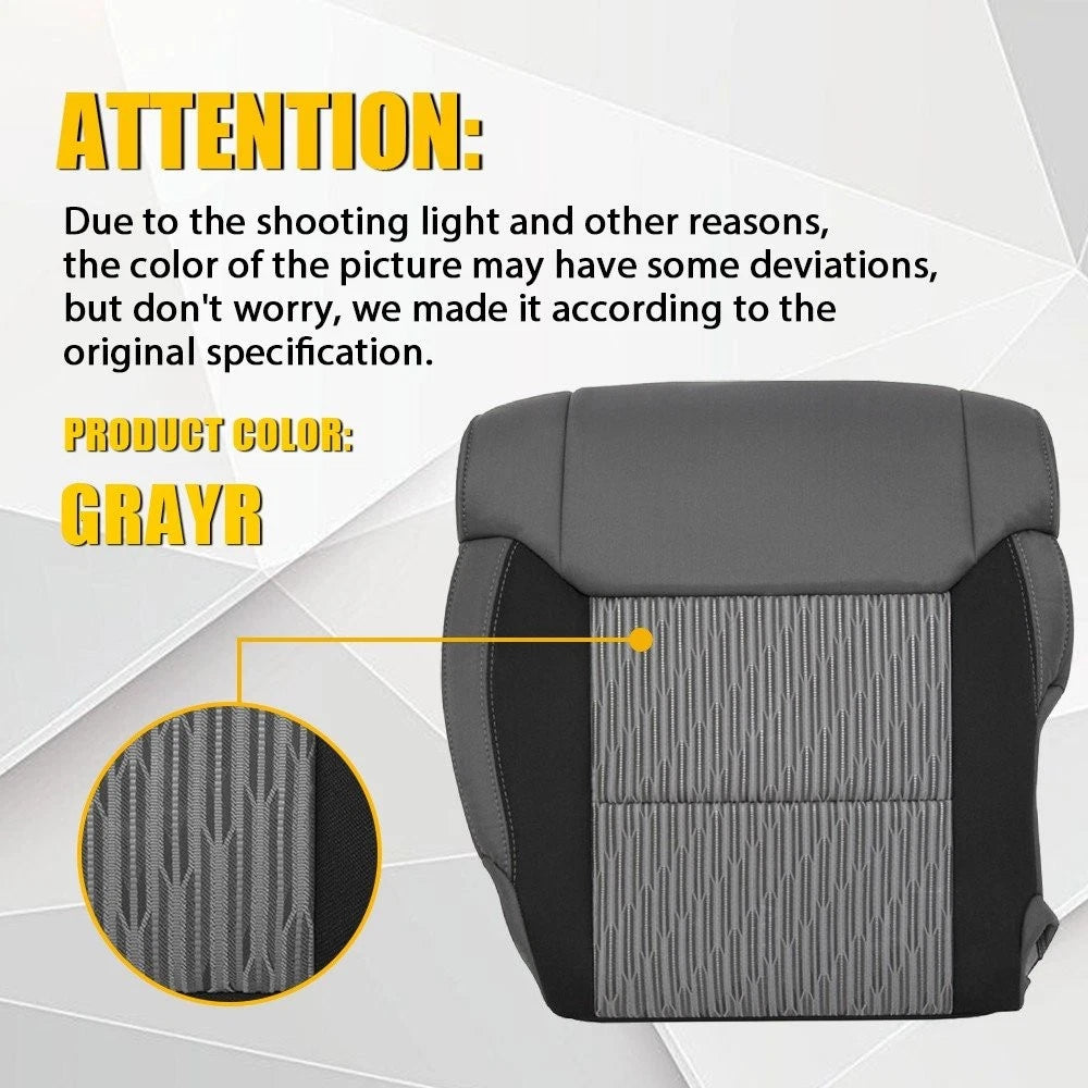 2X Bottom Seat Covers for Toyota Tundra (2014–2021) Gray Black Cloth