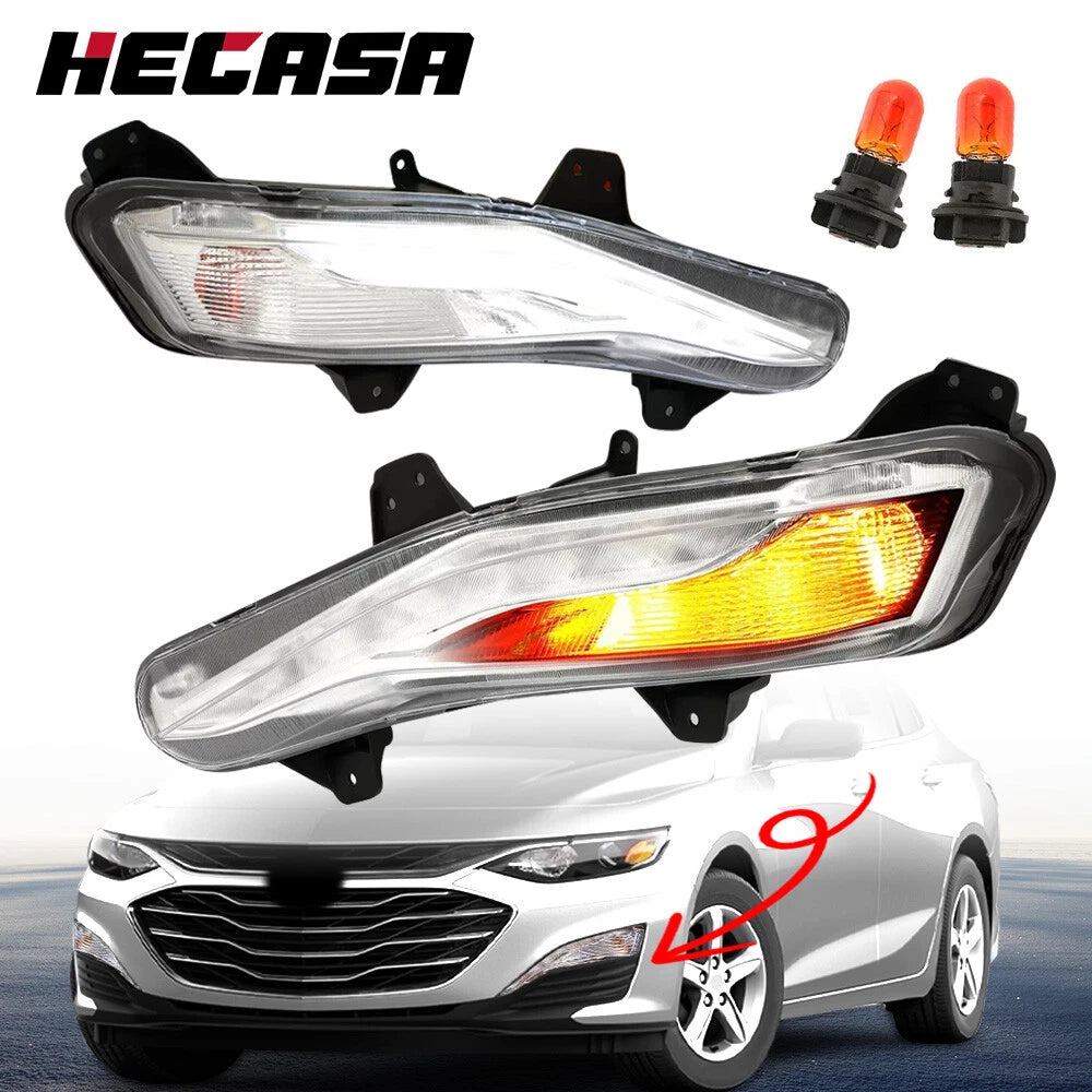 2X LED DRL Fog Lights Turn Signal Lamps for Chevy Malibu (2019–2023)