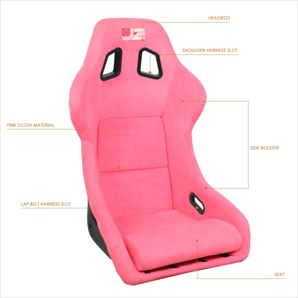 Pair of J2 Large Size Fiberglass Racing Bucket Seats for Universal Fit (No Year)