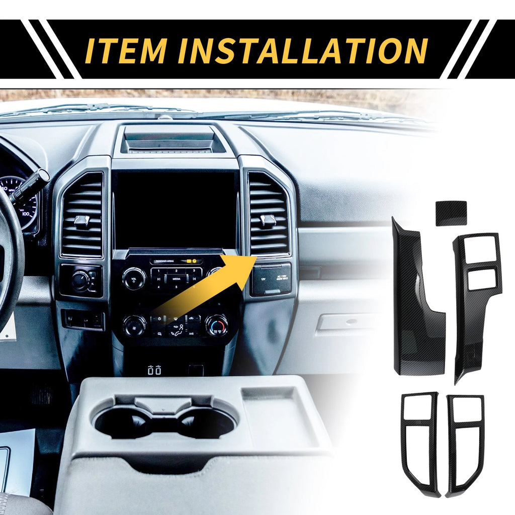 Set of 2 Dashboard Side Air Vent AC Outlet Cover Trim for Ford F-150 (2015–2020)