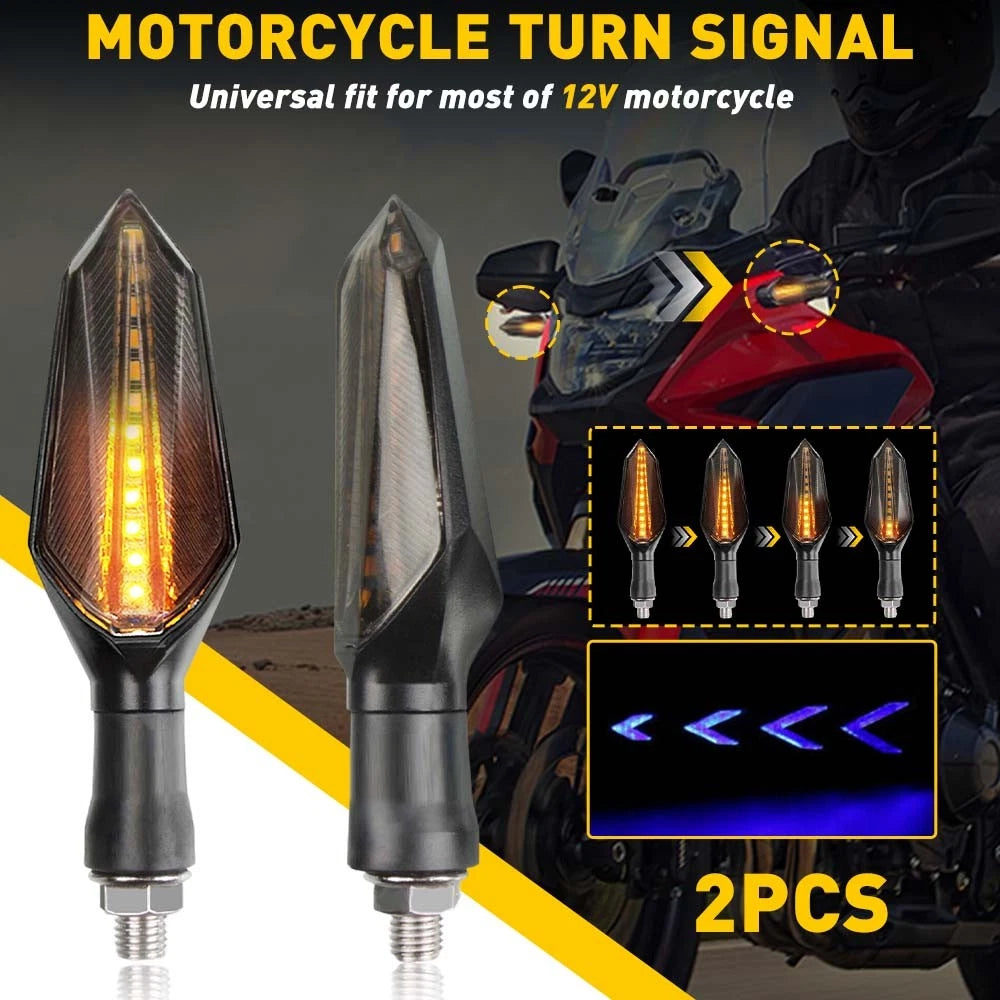 12-LED Sequential Turn Signal Lamp for Motorcycle (Universal Fit)
