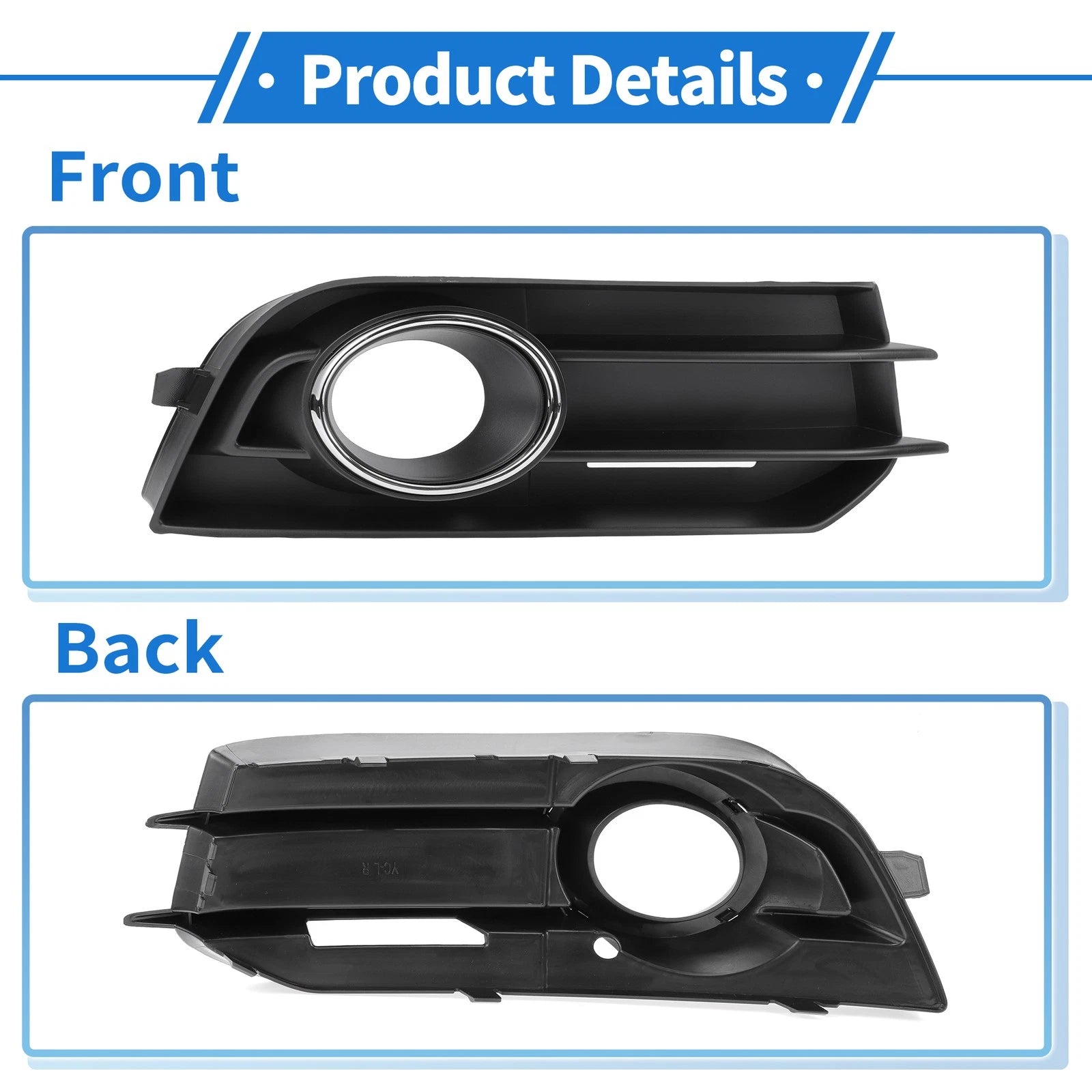 Fog Light Grill for Audi A1 (2010–2015) No. 8X0807682A ABS