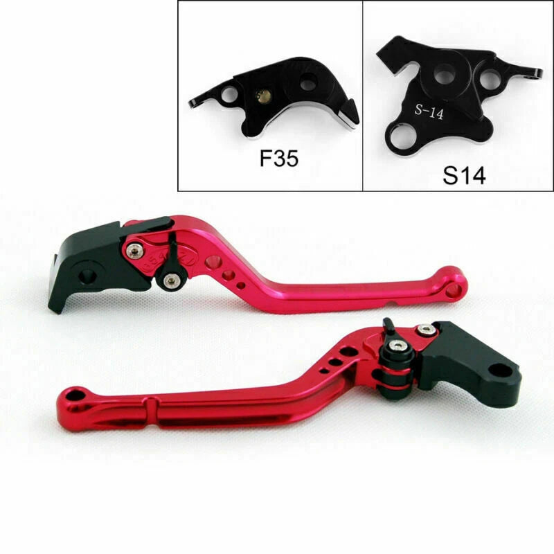 Long Brake Clutch Levers for Suzuki GSXR1000 (2007–2008) Red T9