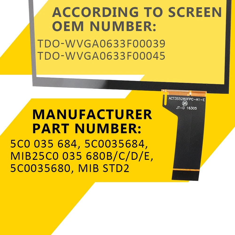 6.5" Touch Screen for VW Standard 2 (Year Range Not Specified)