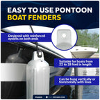 2-Pack Twin Eye Ribbed Boat Fenders 6.5 x 23-Inch, White