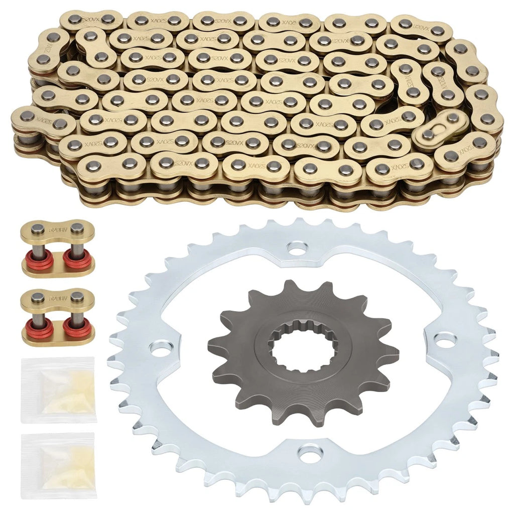 Gold Drive Chain + Sprocket for Yamaha Raptor 700 YFM700 YFM700R (2006–2024)