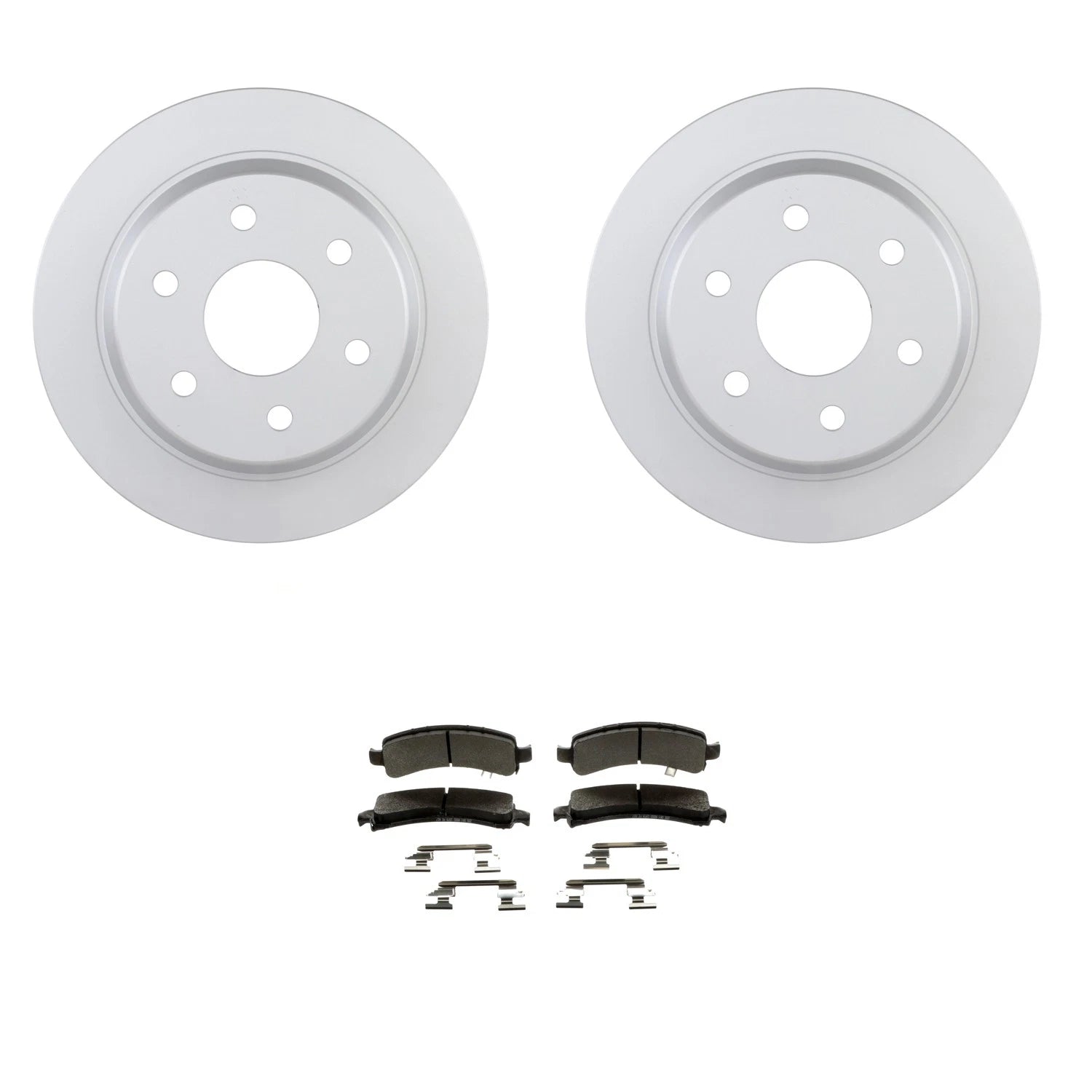 Set of 2 Bosch Rear Disc Brake Rotors & Semi-Met Brake Pads for Express 1500, Yukon