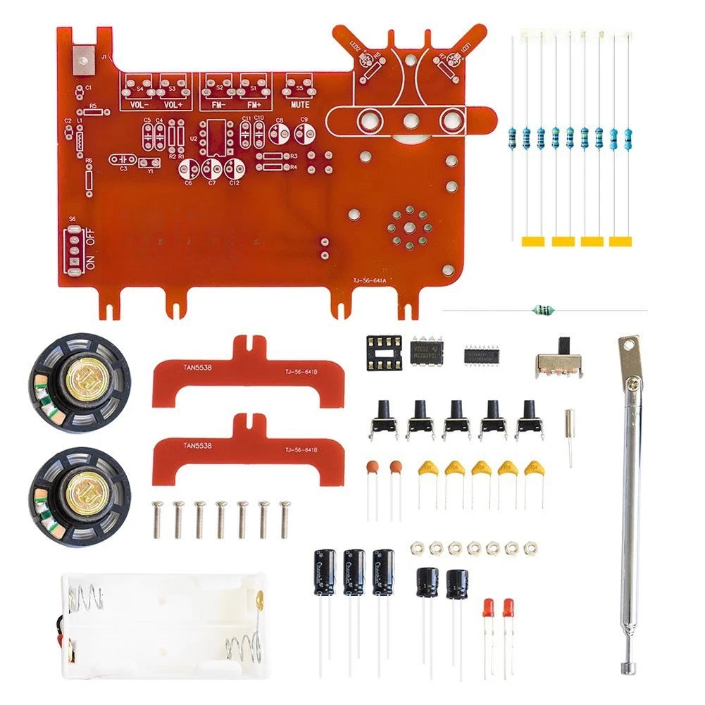 Dual Channel FM Radio Kit RDA5807 PCB Assembly for DIY Soldering