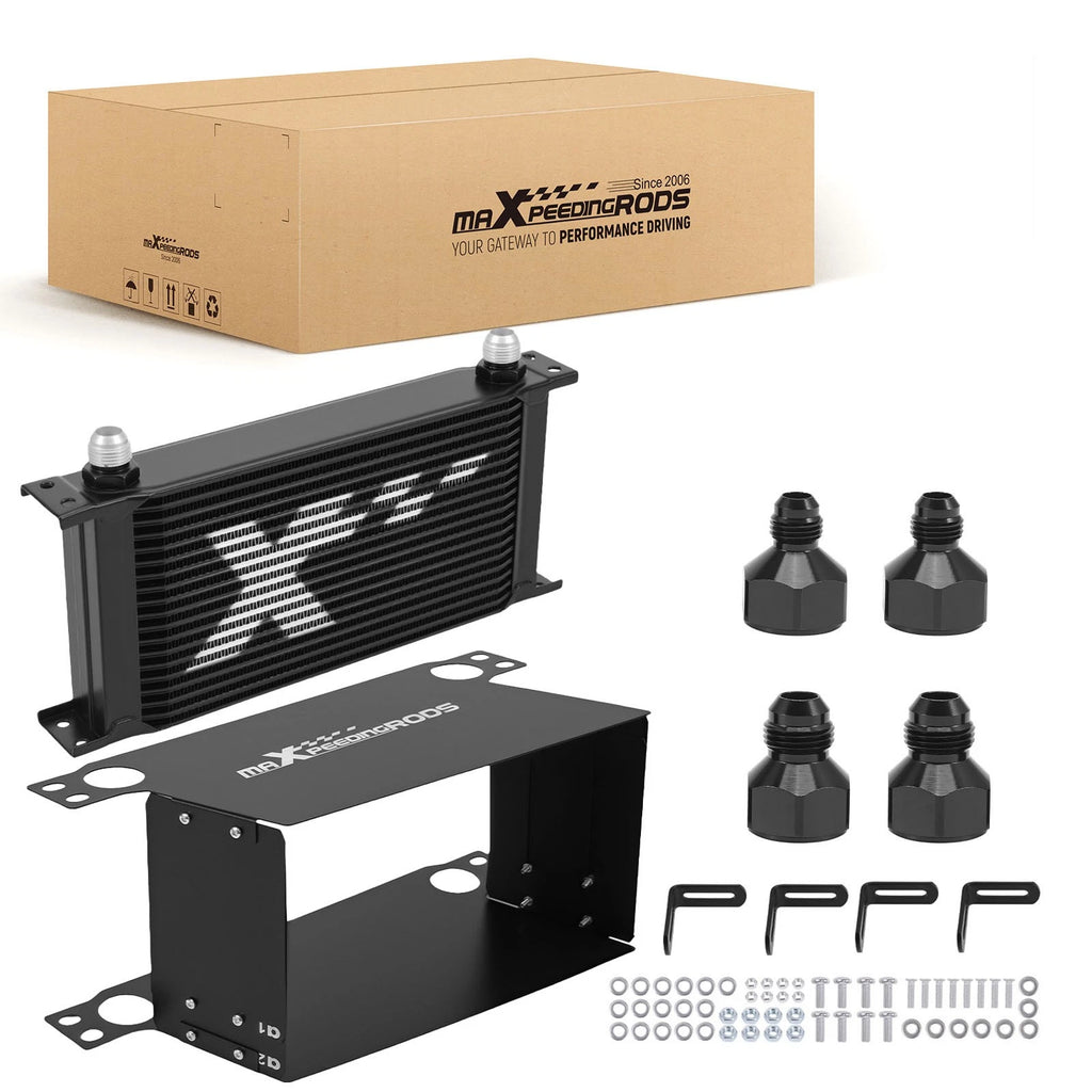 19 Row Transmission Cooler Kit 10AN Stacked Plate Aluminum