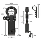 Anti-Theft Shackle Hitch Receiver for Trucks Off Road (2" Solid Steel)
