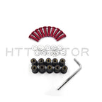 10pcs Windshield Bolt Kit for Motorcycle (Well Nuts, Red)