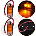 2X Oval 2.5" LED Trailer Clearance Side Marker Light for Commercial Truck