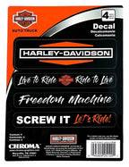 Set of 4 Harley-Davidson Sayings Decals (6 x 8 in.)
