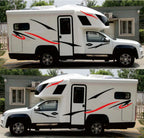 Black Red Stripes Vinyl Decals Stickers Pair for Caravan Trailer Camper
