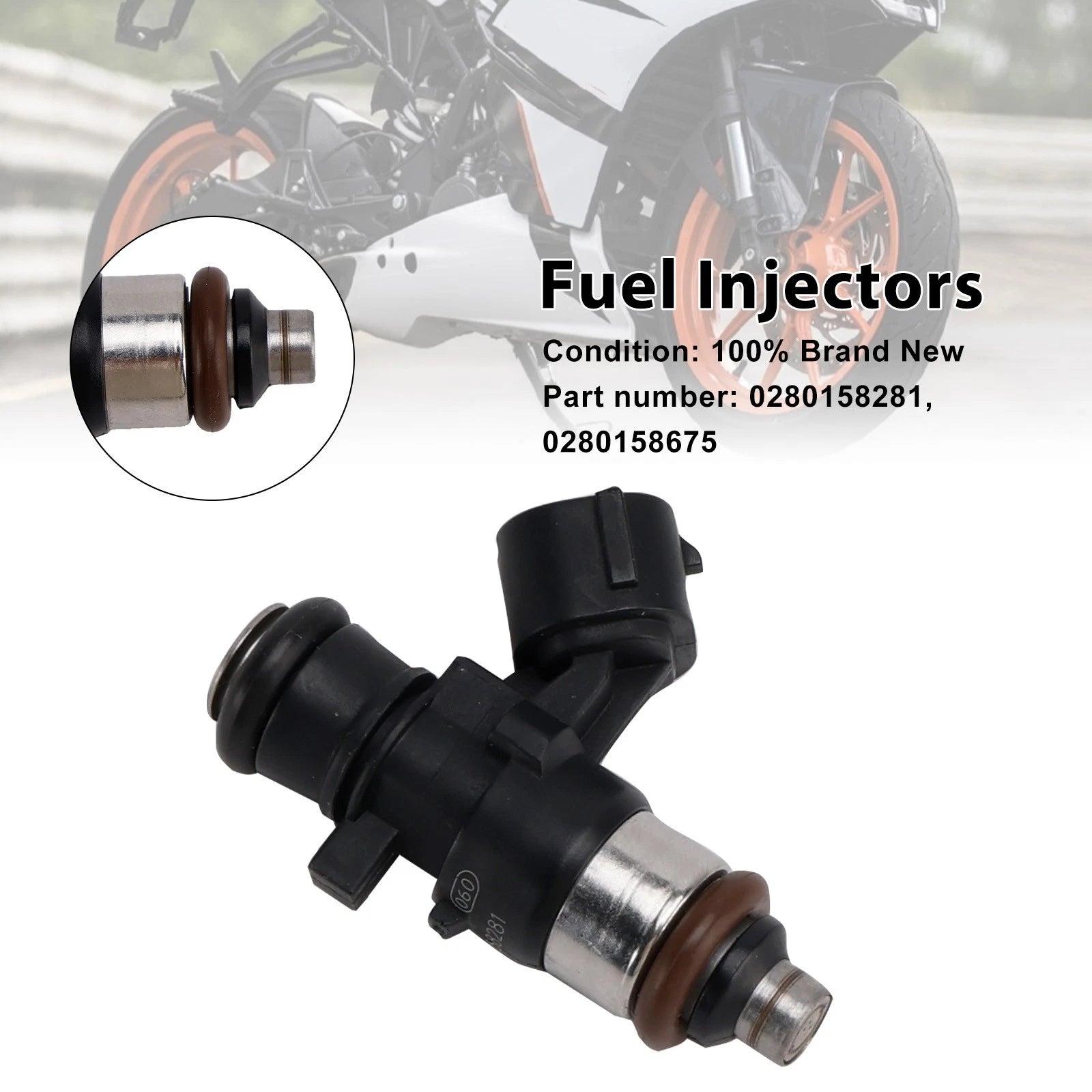 Set of 4 Fuel Injectors 0280158281 0280158675 for KTM RC 125 200 125i (2016–2022)