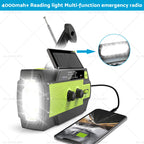 Emergency Solar Hand Crank Weather Radio Power Bank Flashlight