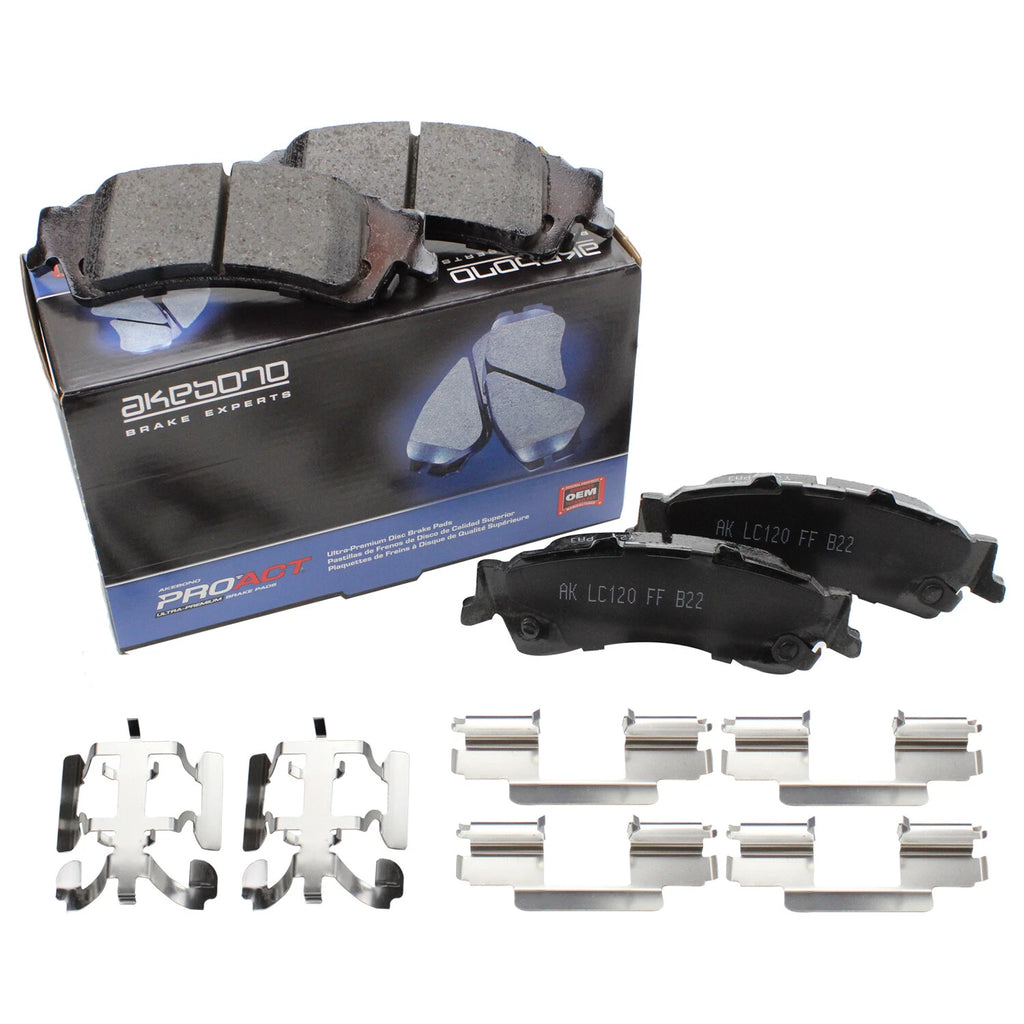 Set of 4 Akebono ProACT Rear Ceramic Brake Pads for Cadillac DTS (2006–2011)
