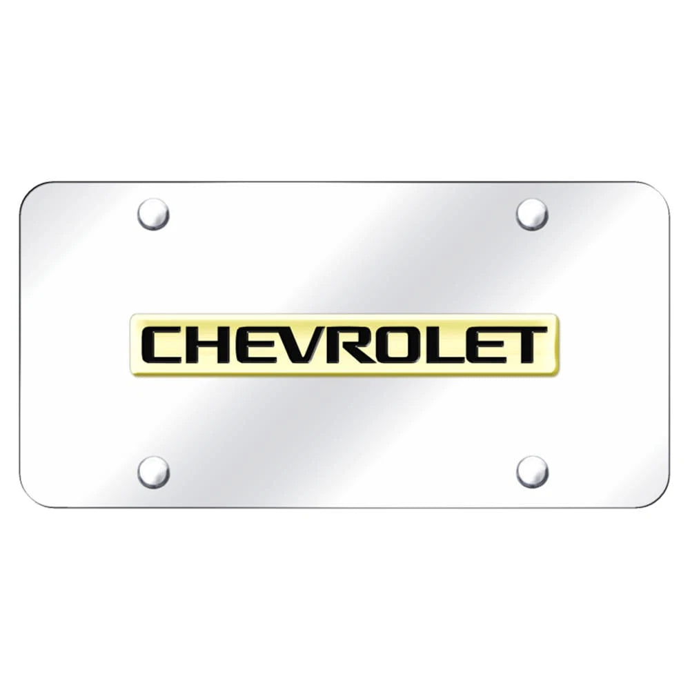 Gold Name on Chrome License Plate - Officially Licensed for Chevrolet