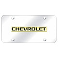 Gold Name on Chrome License Plate - Officially Licensed for Chevrolet