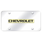 Gold Name on Chrome License Plate - Officially Licensed for Chevrolet