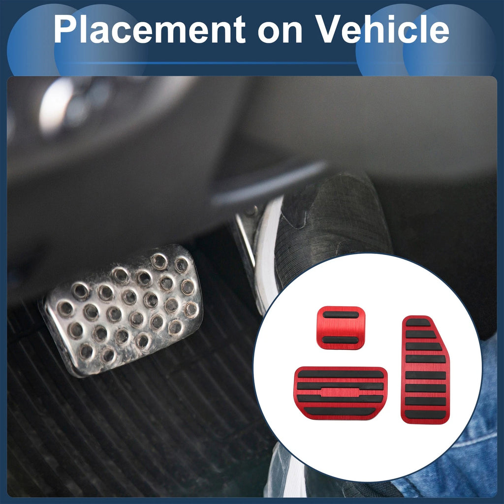 3 Pcs Accelerator Pedal Covers for Suzuki Swift (No Mark, Red)