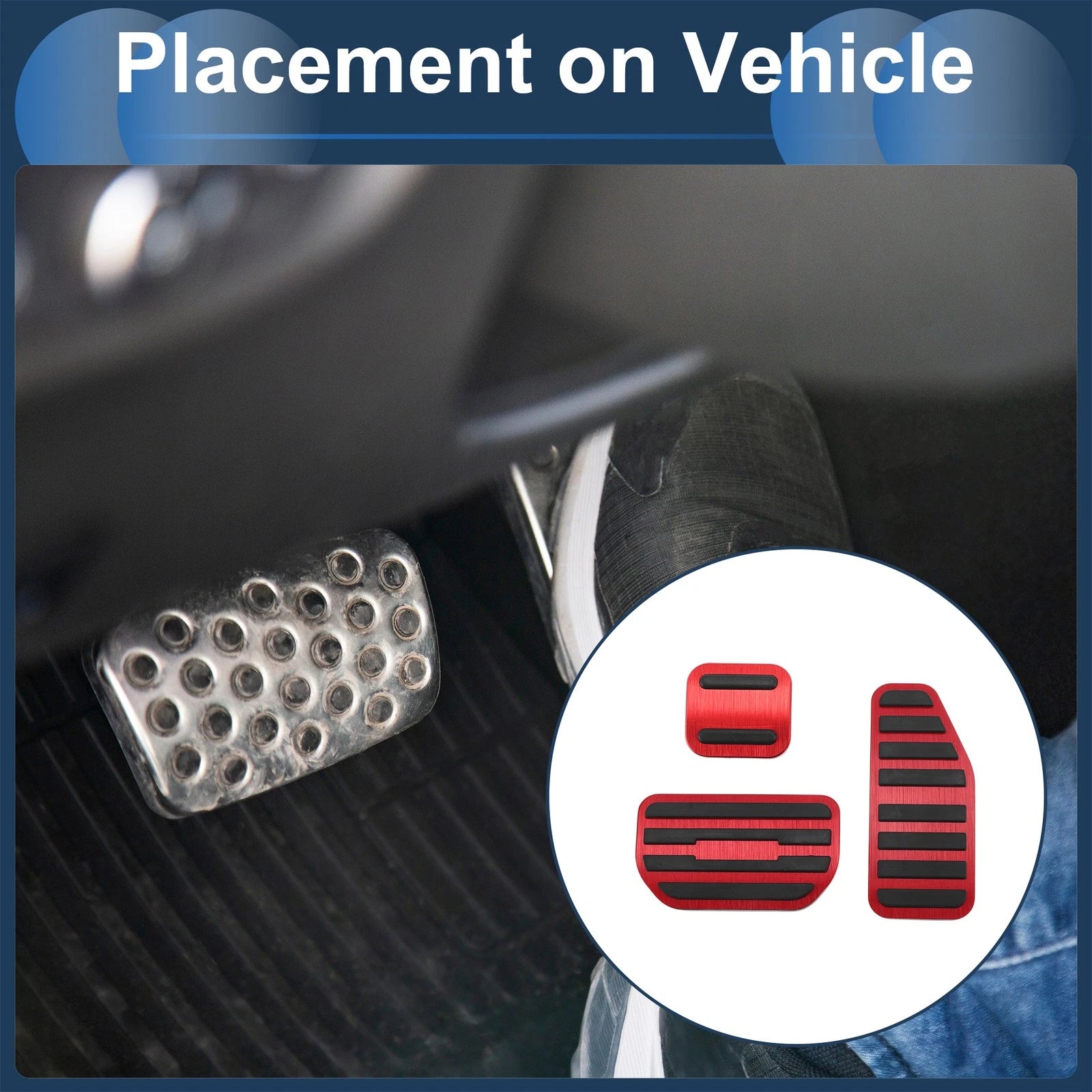 3 Pcs Accelerator Pedal Covers for Suzuki Swift (No Mark, Red)