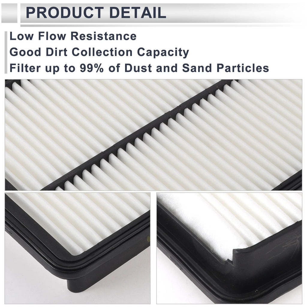 2X Engine Cabin Air Filter Combo No.281132W100 for Hyundai Santa Fe (2013–2018)