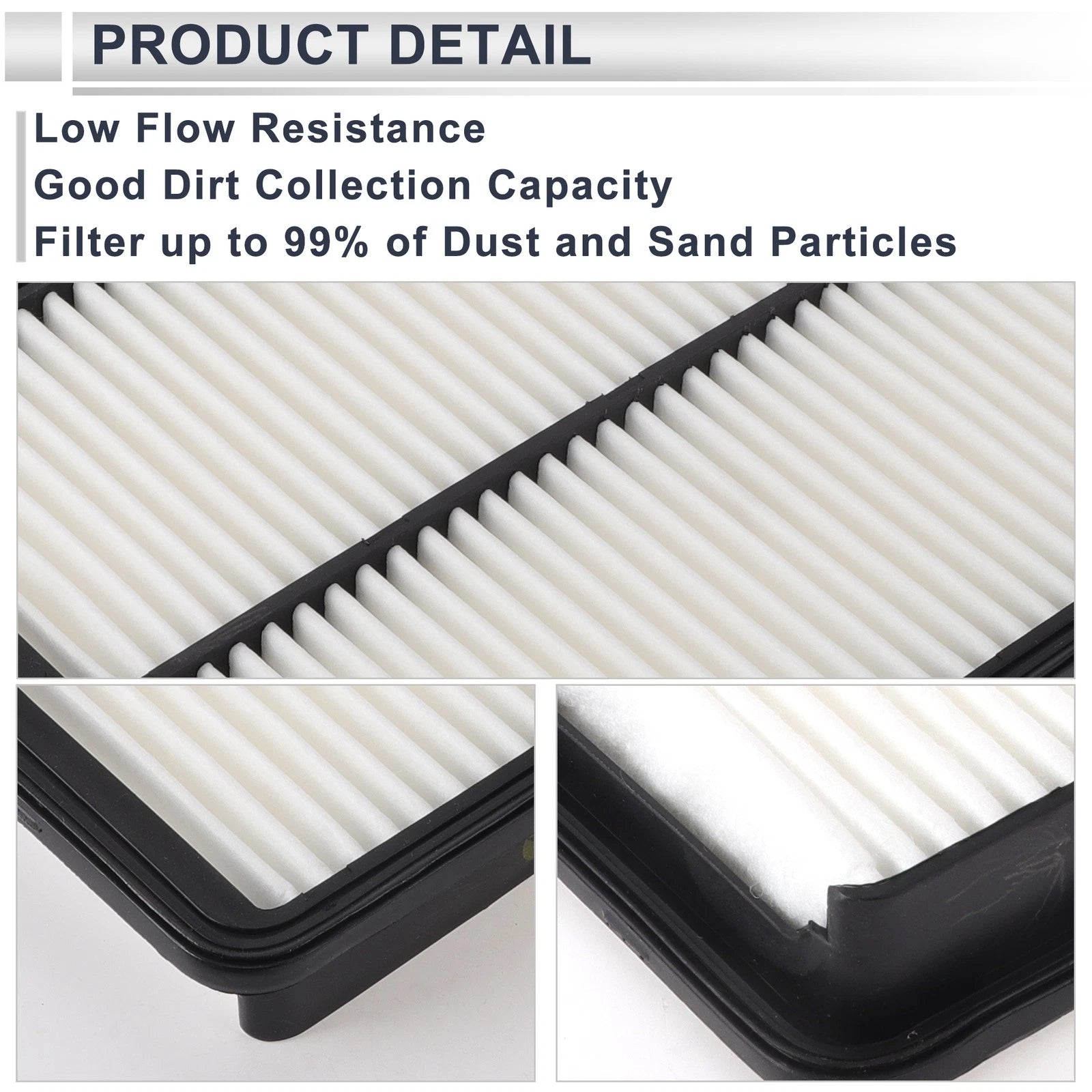 2X Engine Cabin Air Filter Combo No.281132W100 for Hyundai Santa Fe (2013–2018)