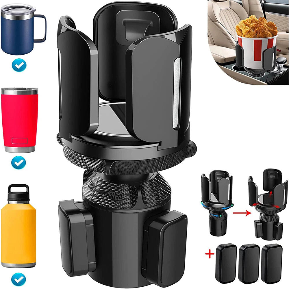 Cup Holder Expander for Car (Adjustable for Large Bottles & Mugs)