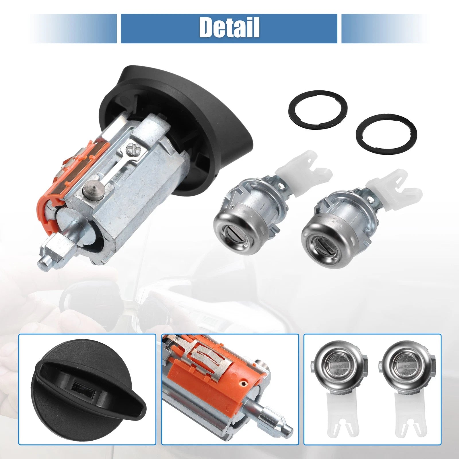 Door Cylinder Ignition Switch Lock Cylinder with Key for Ford F-150 