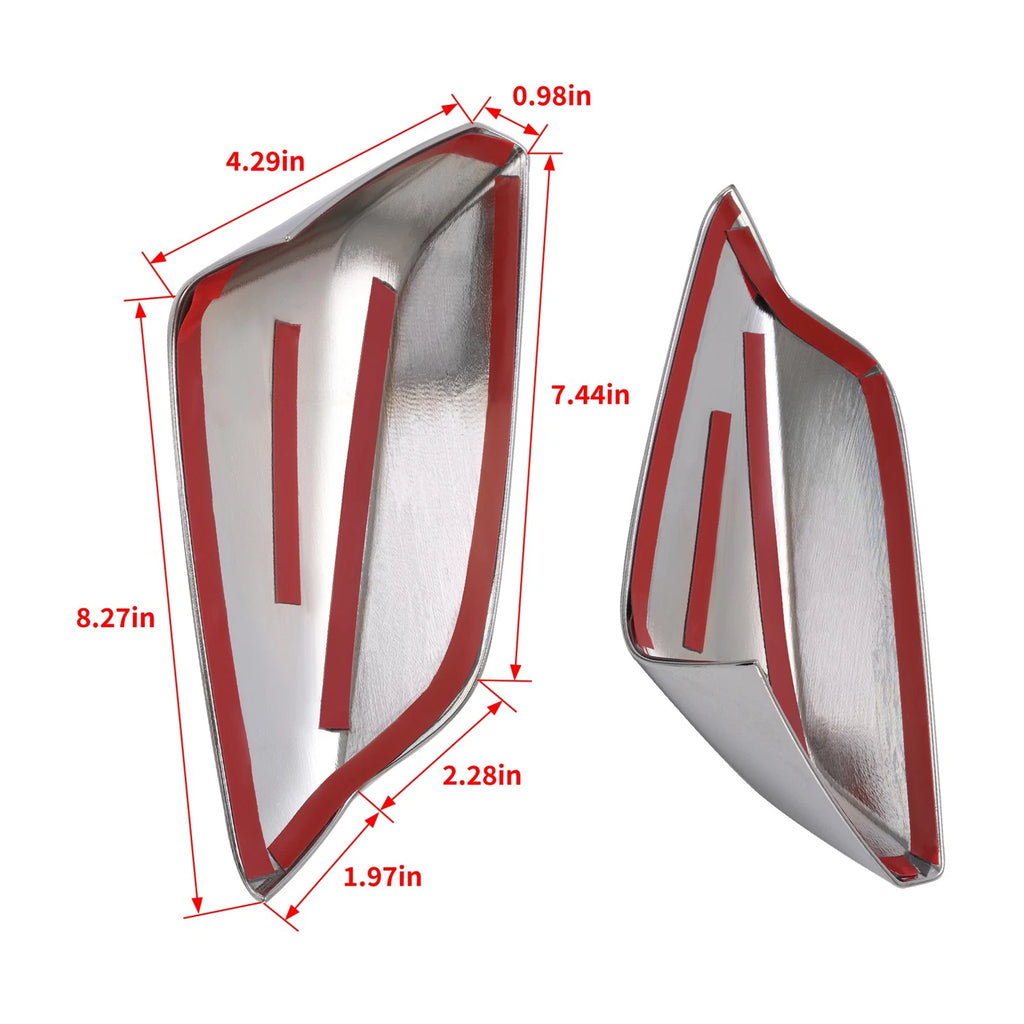 Set of 2 Chrome Mirror Covers for Chevrolet Malibu (2016–2024) w/ Tape & Glue