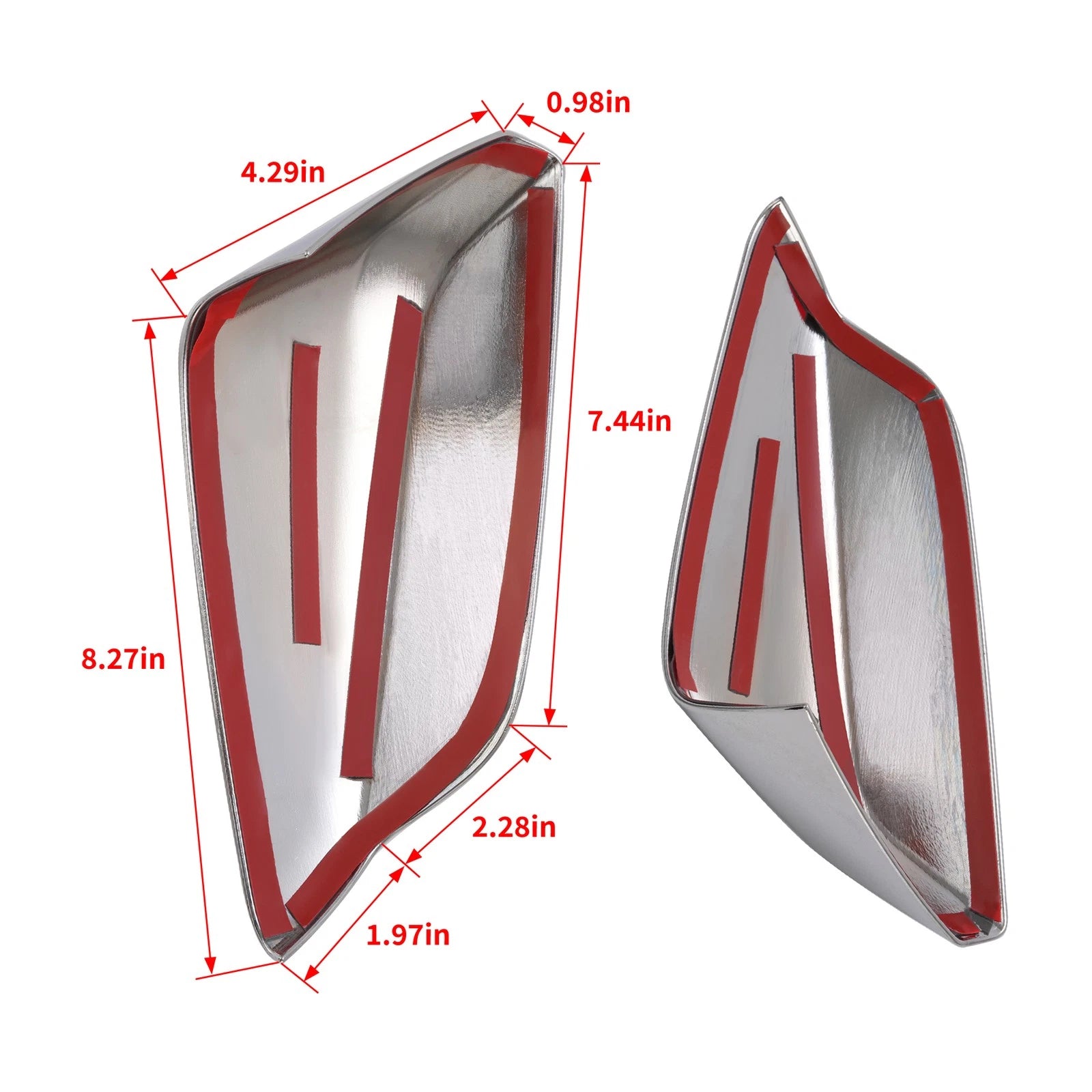 Set of 2 Chrome Mirror Covers for Chevrolet Malibu (2016–2024) w/ Tape & Glue