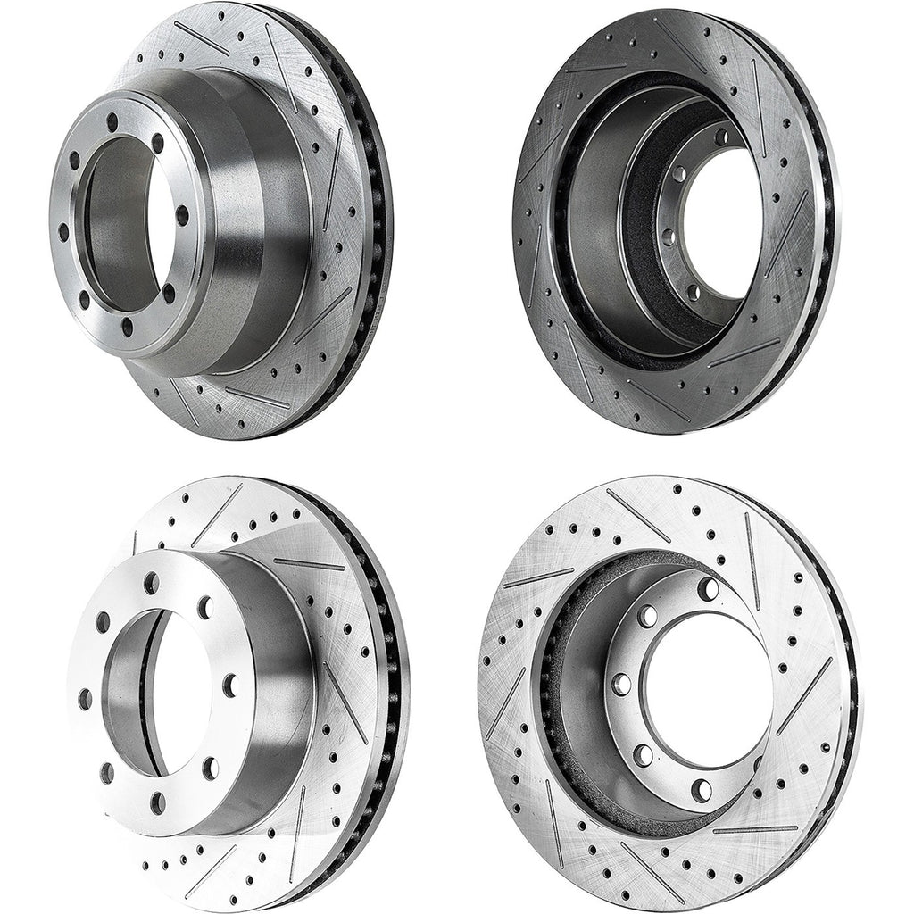 Brake Disc Set for Ford F-250 (2012) Front Rear Cross-drilled 4WD